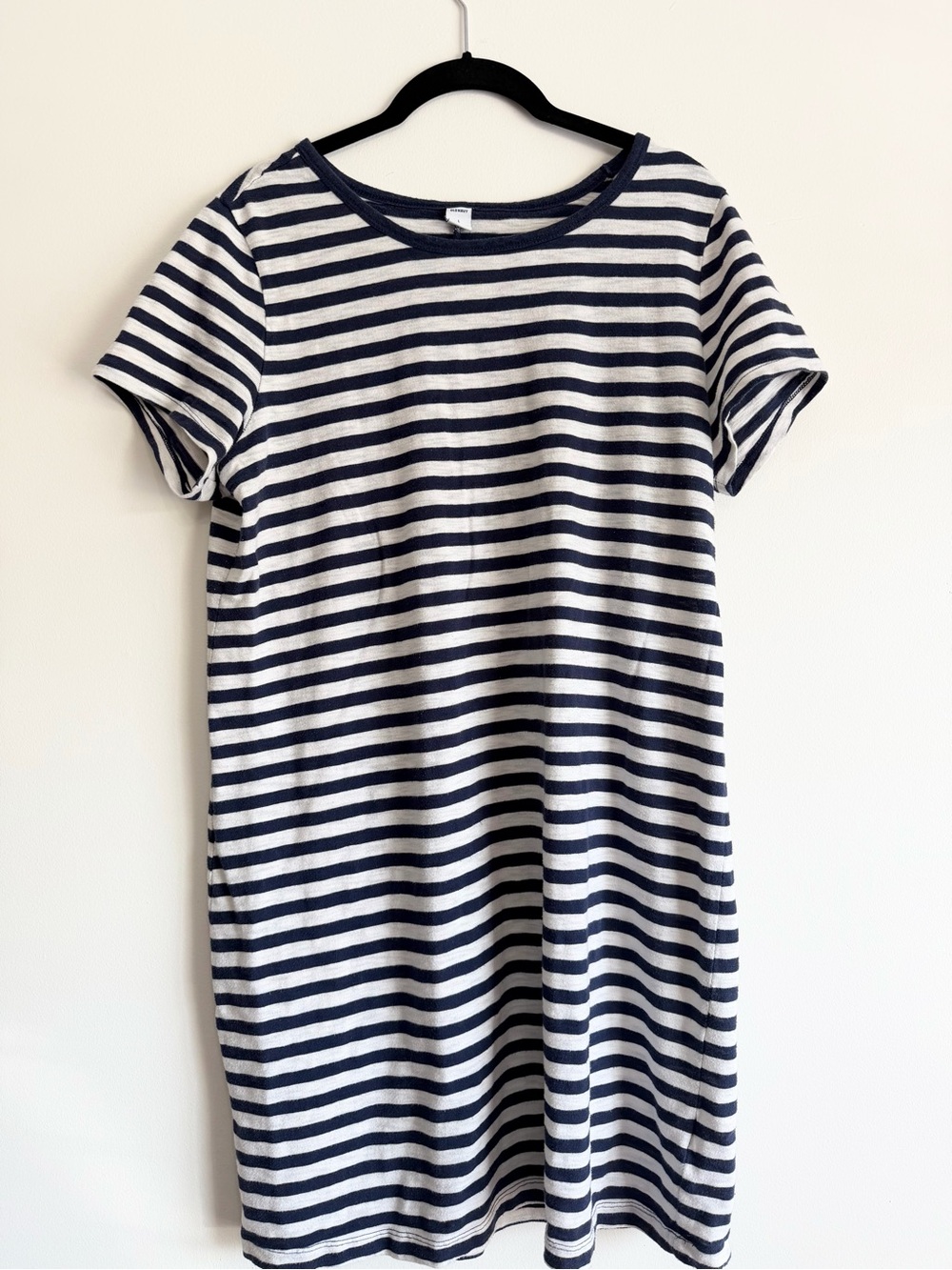 Old Navy Navy White Striped T-Shirt Dress Size Large